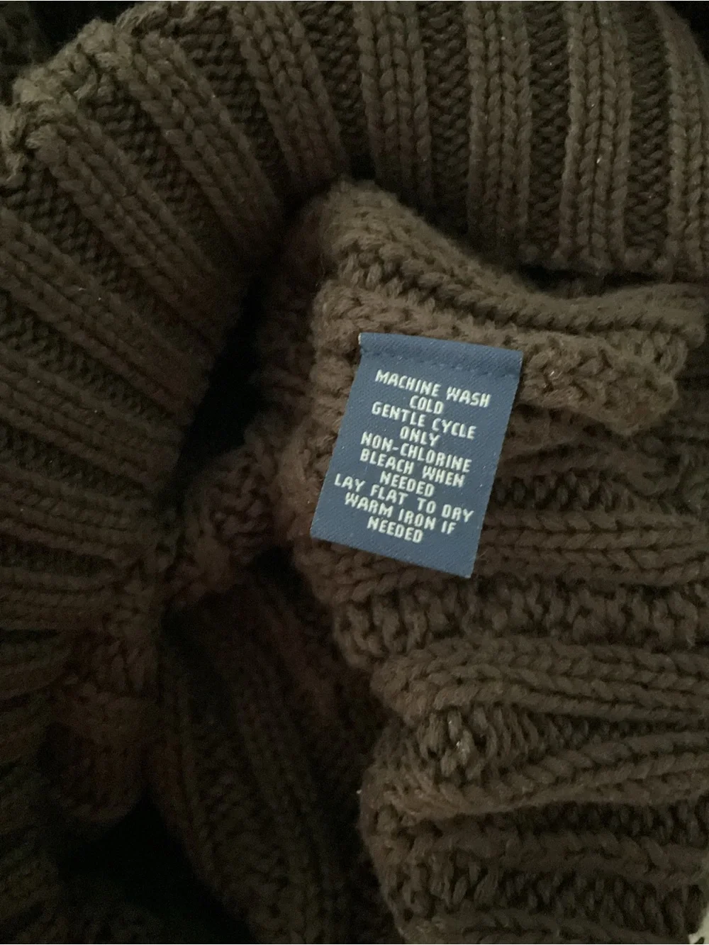 Chaps Brown Cable Knit Mock Neck Sweater